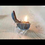 Briquet automatique Thorens circulaire à essence, émail bleu Art déco, années 1930
