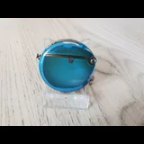 Briquet automatique Thorens circulaire à essence, émail bleu Art déco, années 1930